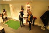 Stonhills Estate Agents play Bowls in the office against Daventry's Town Council Mayor